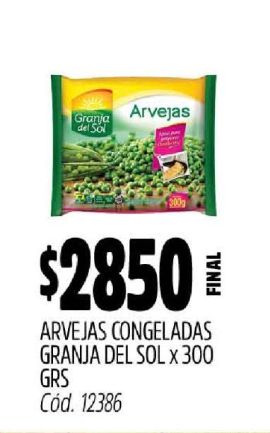 Arvejas Congeladas Granja del Sol x 300 grs
