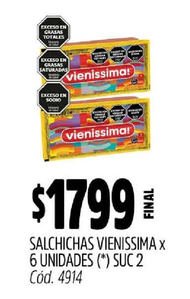 SALCHICHAS VIENISSIMA x 6 UNIDADES