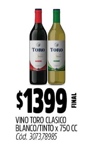 Vino Toro Clasico Blanco/Tinto x 750 cc
