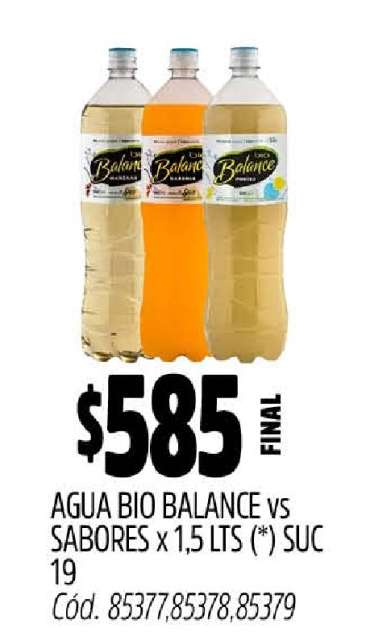 AGUA BIO BALANCE vs SABORES x 1,5 LTS