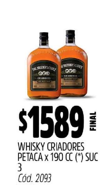 Whisky Criadores Petaca x 190 CC
