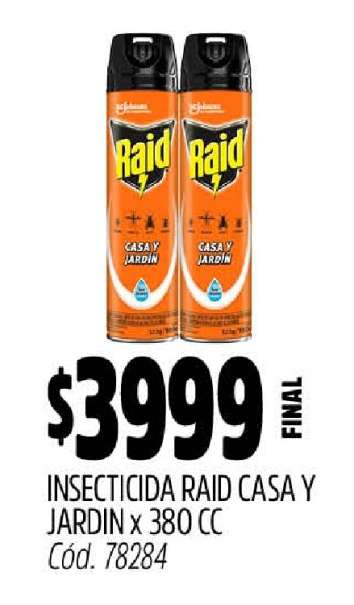 INSECTICIDA RAID CASA Y JARDIN x 380 CC