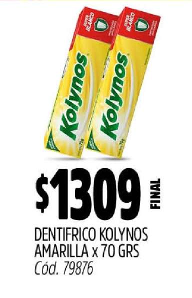 Dentrífico Kolynos Amarilla x 70 grs