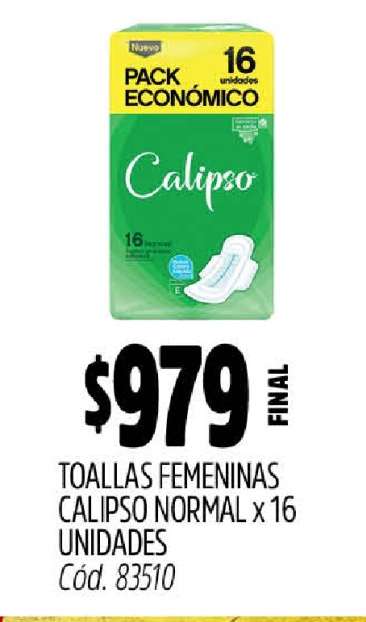 Toallas Femeninas Calipso Normal x 16 Unidades