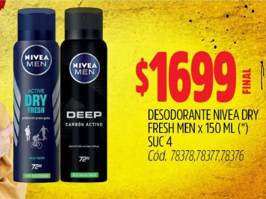 Desodorante Nivea Dry Fresh Men x 150 ml