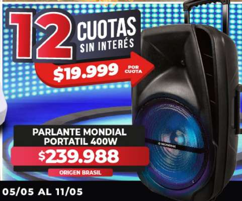 Parlante Mondial Portátil 400W