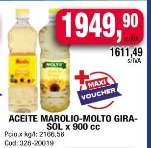 ACEITE MAROLIO-MOLTO GIRASOL x 900 cc