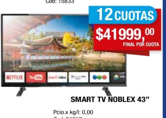 SMART TV NOBLEX 43”