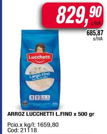 ARROZ LUCCHETTI L.FINO x 500 gr