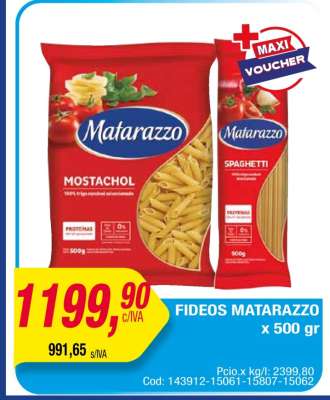 FIDEOS MATARAZZO x 500 gr