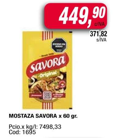 MOSTAZA SAVORA x 60 gr.