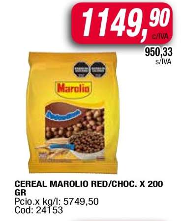 Cereal Marolio Red/Choc. x 200 gr