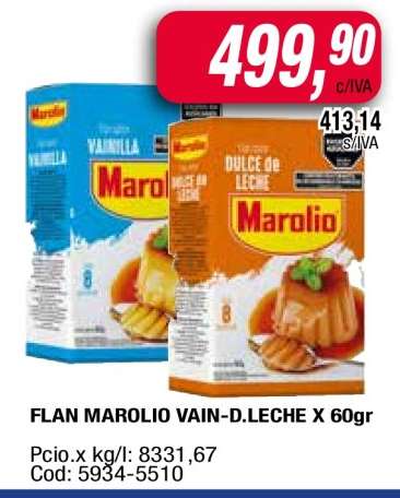 FLAN MAROLIO VAIN-D.LECHE X 60gr