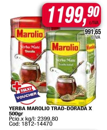 YERBA MAROLIO TRAD-DORADA X 500gr