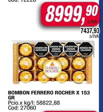 BOMBON FERRERO ROCHER X 153 GR