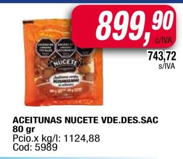 ACEITUNAS NUCETE VDE.DES.SAC 80 gr