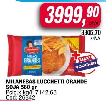 MILANESAS LUCCHETTI GRANDE SOJA 560 gr