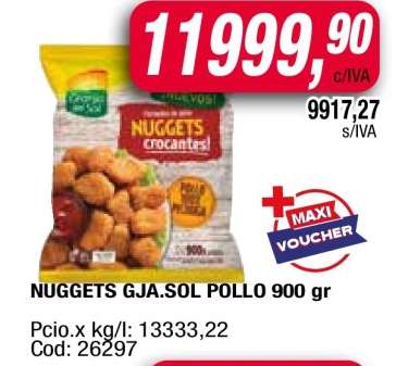 NUGGETS GJA.SOL POLLO 900 gr