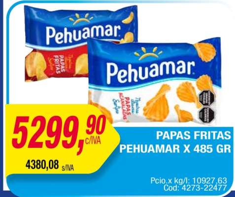 Papas Fritas Pehuamar x 485 gr