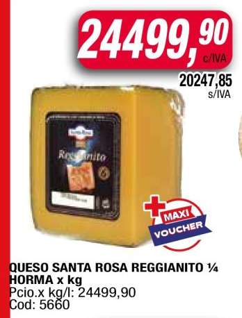 QUESO SANTA ROSA REGGIANITO ¼ HORMA