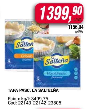 TAPA PASC. LA SALTEÑA