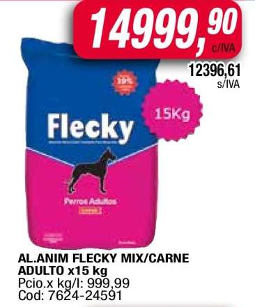 AL.ANIM FLECKY MIX/CARNE ADULTO x15 kg
