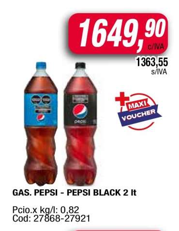 GAS. PEPSI - PEPSI BLACK 2 lt