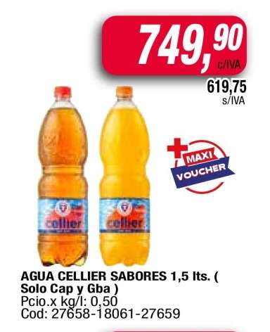 AGUA CELLIER SABORES 1,5 lts.