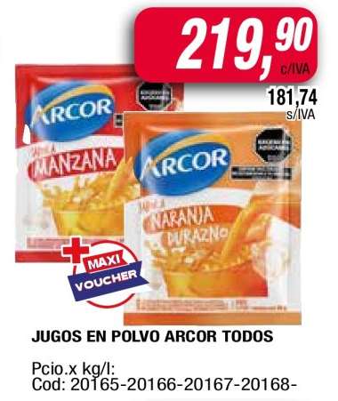 JUGOS EN POLVO ARCOR TODOS