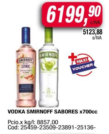 VODKA SMIRNOFF SABORES x700cc