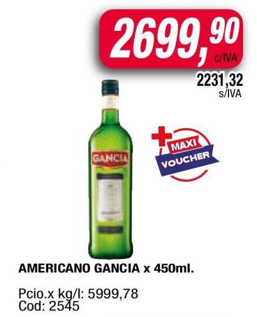 AMERICANO GANCIA x 450ml.