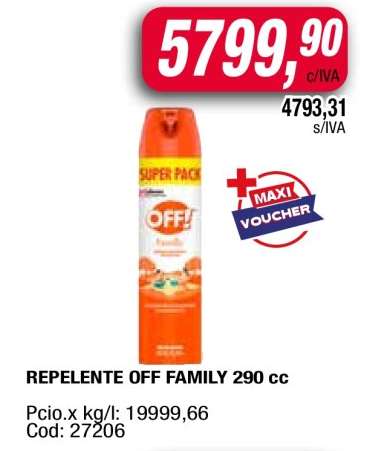 REPELENTE OFF FAMILY 290 cc