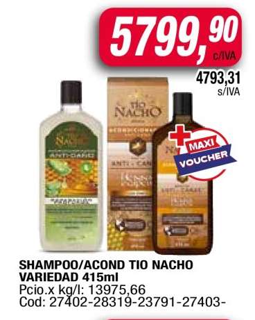 Shampoo/Acondicionador Tio Nacho Variedad 415ml