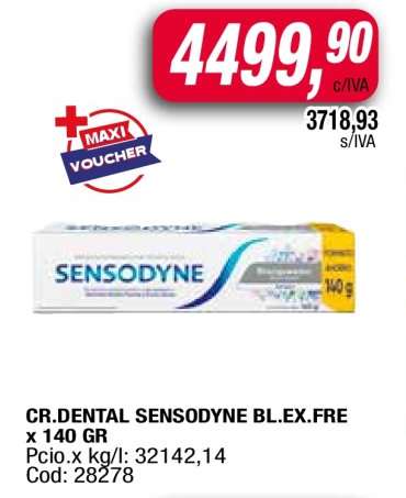 CR.DENTAL SENSODYNE BL.EX.FRE x 140 GR