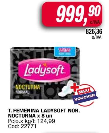 T. FEMENINA LADYSOFT NOR. NOCTURNA x 8 un