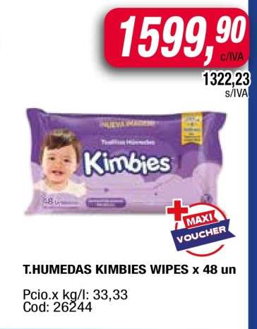 T. HUMEDAS KIMBIES WIPES x 48 un