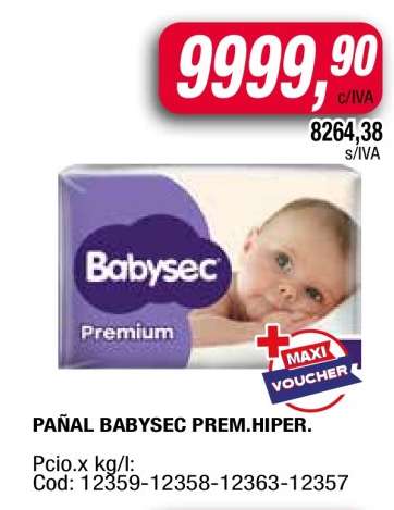 PAÑAL BABYSEC PREM. HIPER