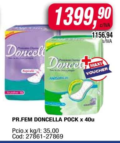 PR.FEM DONCELLA POCK x 40u