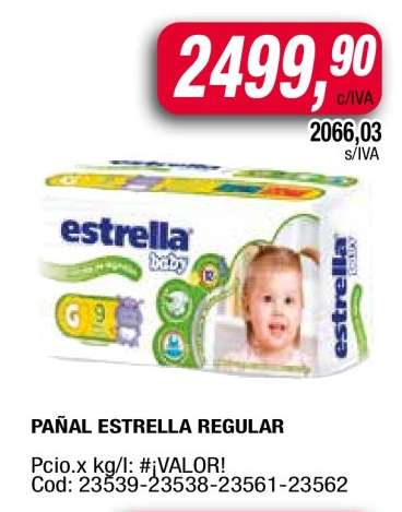 PAÑAL ESTRELLA REGULAR