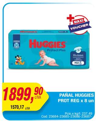 PAÑAL HUGGIES PROT REG x 8 un