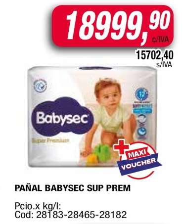 PAÑAL BABYSEC SUP PREM