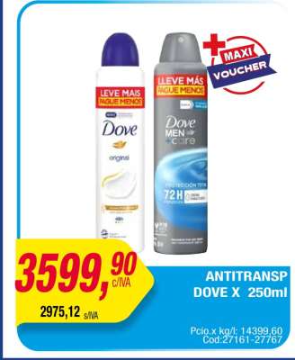 Antitranspirante Dove X 250ml