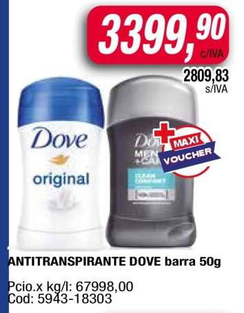 ANTITRANSPIRANTE DOVE barra 50g