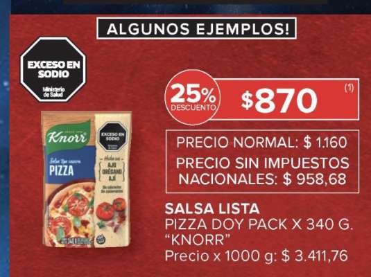 Salsa Lista Pizza Doy Pack x 340 g 'Knorr'