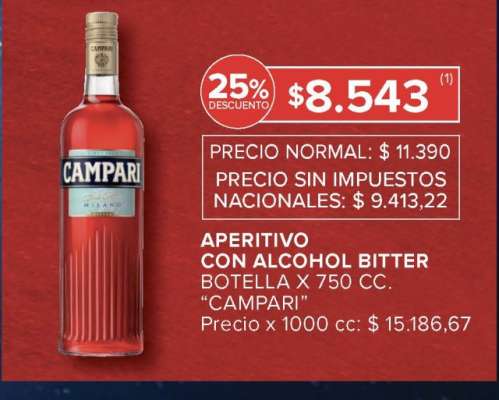Aperitivo con Alcohol Bitter Campari