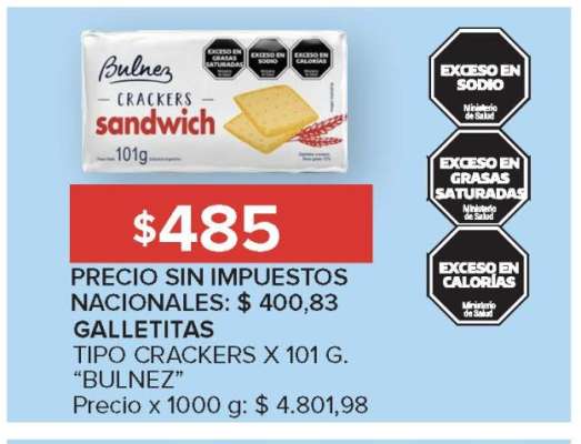 Galletitas Tipo Crackers x 101 g 'Bulnez'