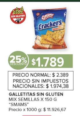 Galletitas Sin Gluten Mix Semillas