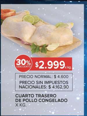 CUARTO TRASERO DE POLLO CONGELADO X KG