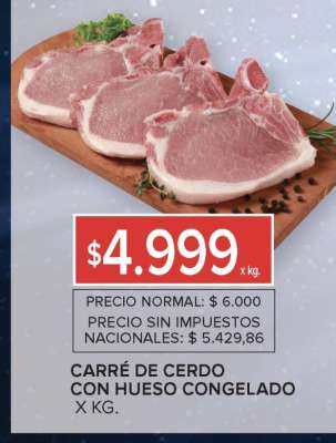 CARRE DE CERDO CON HUESO CONGELADO