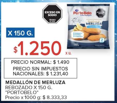 Medallón de Merluza Rebozado x 150 g 'Portobelo'